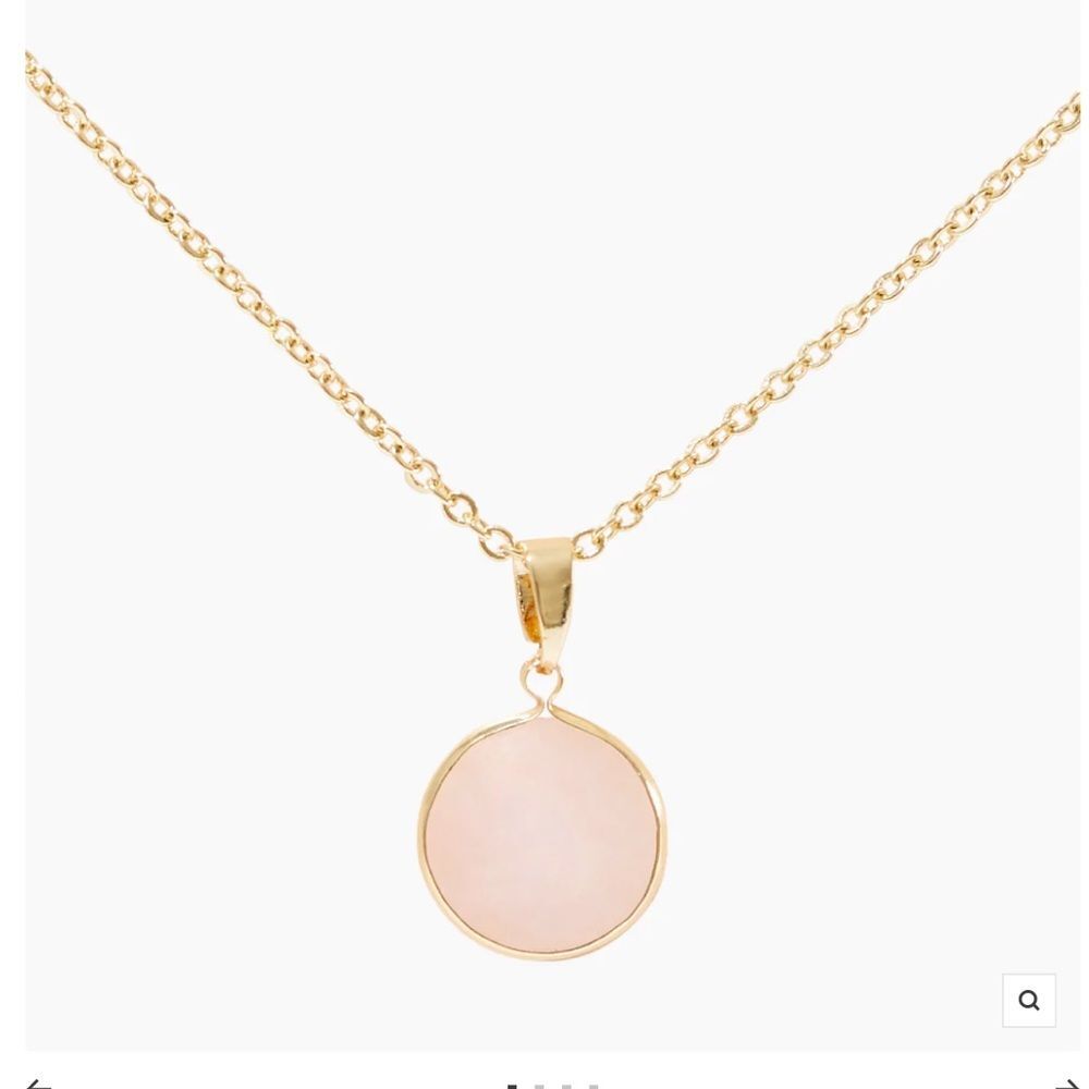 Sanctuary Project Serenity Rose Quartz Stone Pendant Necklace Healing Gold Plate